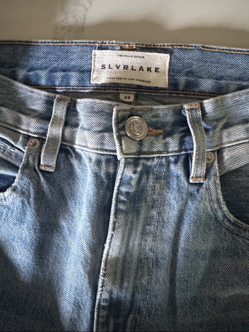 SLVRLAKE Light Wash Blue Slim Straight Jeans